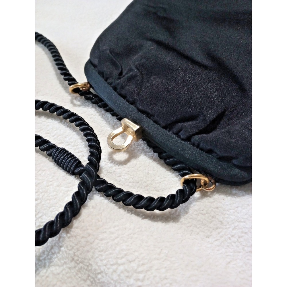 Walborg Womens Vintage 50s/60s Black Smooth Evening Bag - Picture 3 of 5